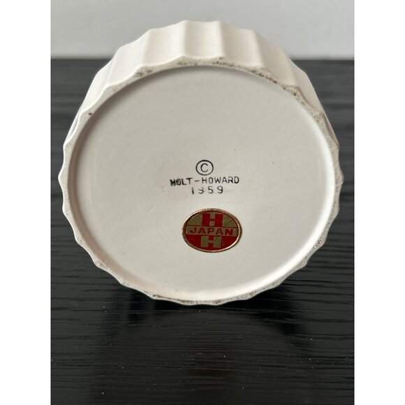 VTG 1959 HOLT HOWARD Holiday Creamer/Sugar Bowl Set Holly Berries Ribbed Design - Picture 11 of 12